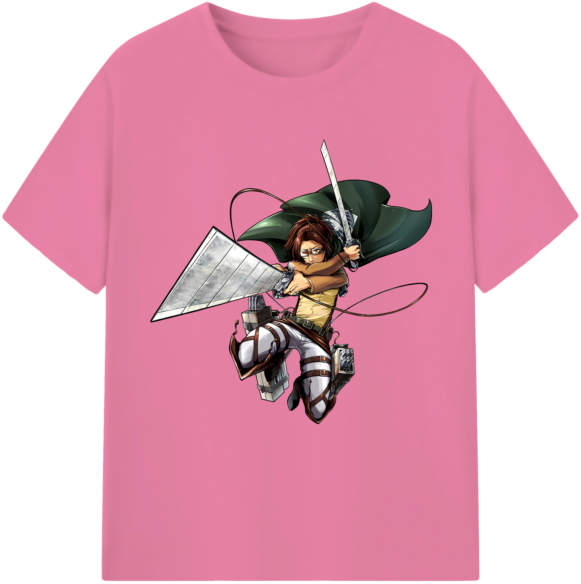 （画像用） 進撃の巨人 ハンジ·ゾエ Attack on Titan Hanji Zoe 綿100％半袖Tシャツ（フロントプリント）